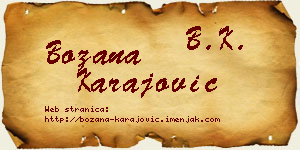 Božana Karajović vizit kartica